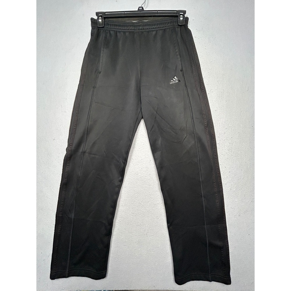 adidas Track Pants 100% Polyester Black Solid Medium Mens